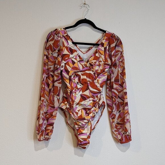 G by Giuliana Jet Set G One-Piece UPF 50 Mesh Sleeve Swimsuit 817-978 NWOT - Picture 10 of 14